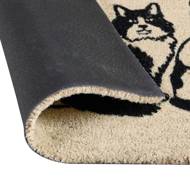 Good Dog 24"x36" Doormat Choir Front and PVC Backing Black and Sand