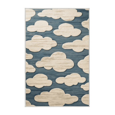 Washable Cloud Patterns Farm Area Rug