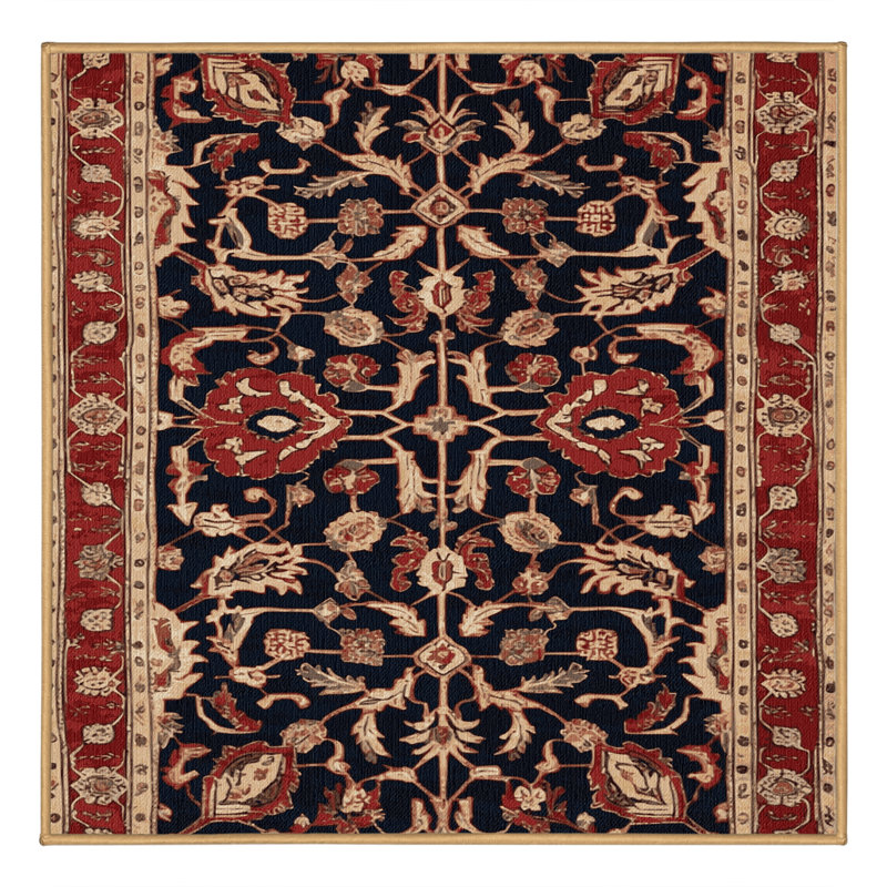 Machine Washable Persian Brown Area Rug, Square 3'