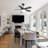 42 Inch Black Ceiling Fan With 22W LED Light And Remote Control MDF Blades Reversible DC Motor-2021408824