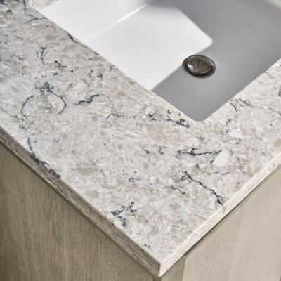 Dessus de meuble-lavabo en pierre de quartz