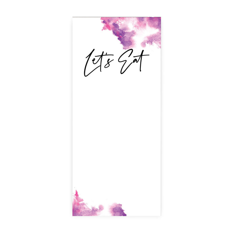 Ombre rose, mauve, aquarelle, imprimable, cartes de menu en papier pour imprimante de bricolage, paquet de 52