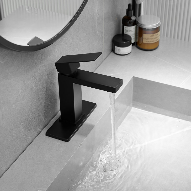 Robinet de salle de bain simple, Noir mat