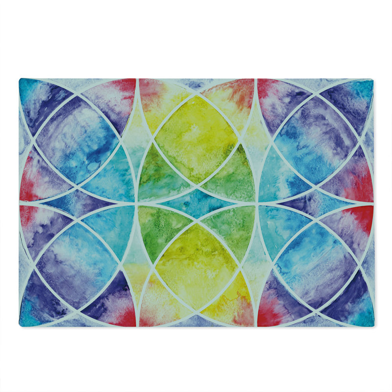 Ambesonne Ombre Cutting Board Large Size Rainbow Grunge Multicolor