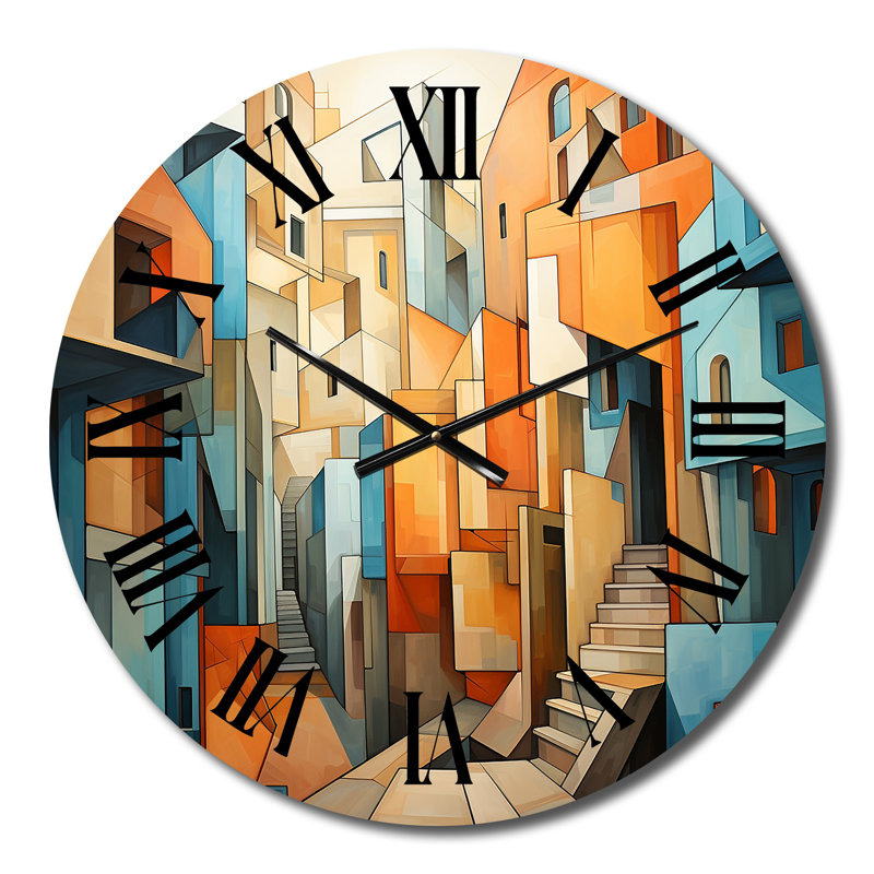Horloge murale Cubism Art Multidimensional V - Paysages, Moyenne