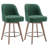 Swivel Upholstered Counter Stool with Solid Wood Frame-1896269818