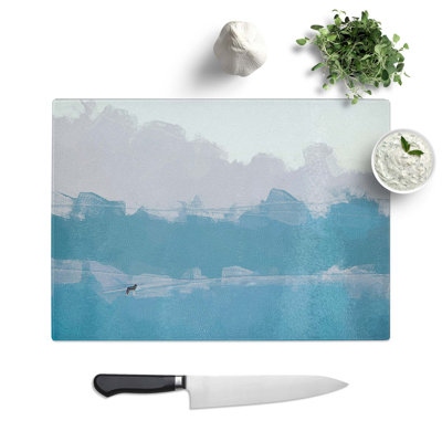 Glass Lone Wolf in Abstract Chopping Board