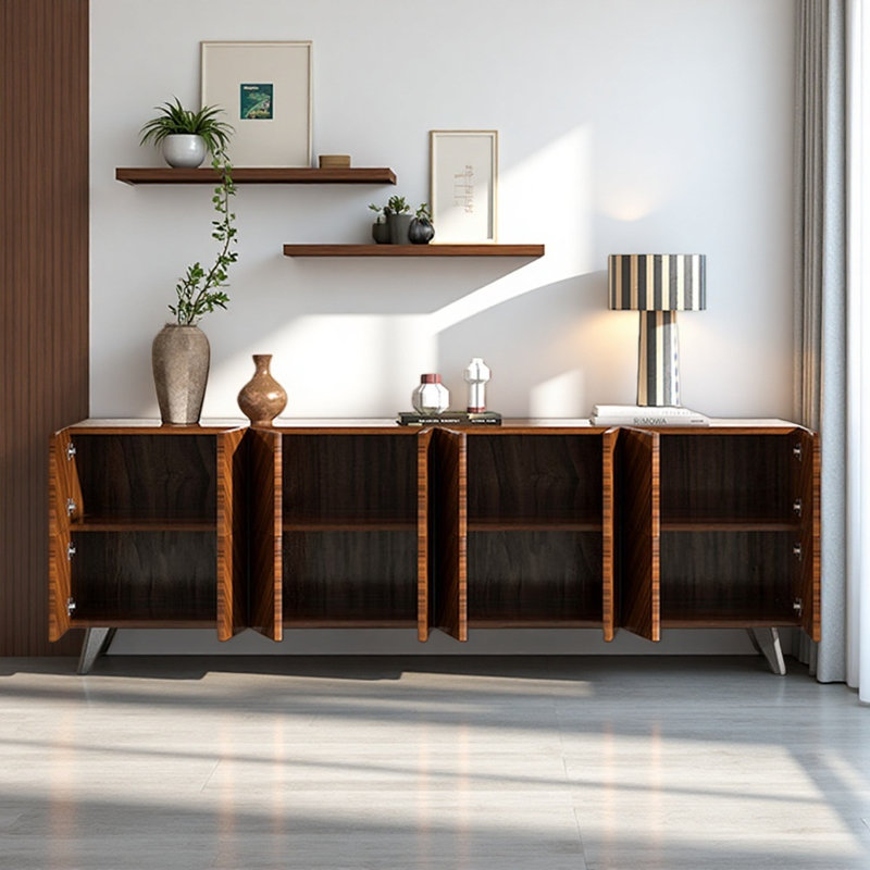 Meuble télé design français rétro brun