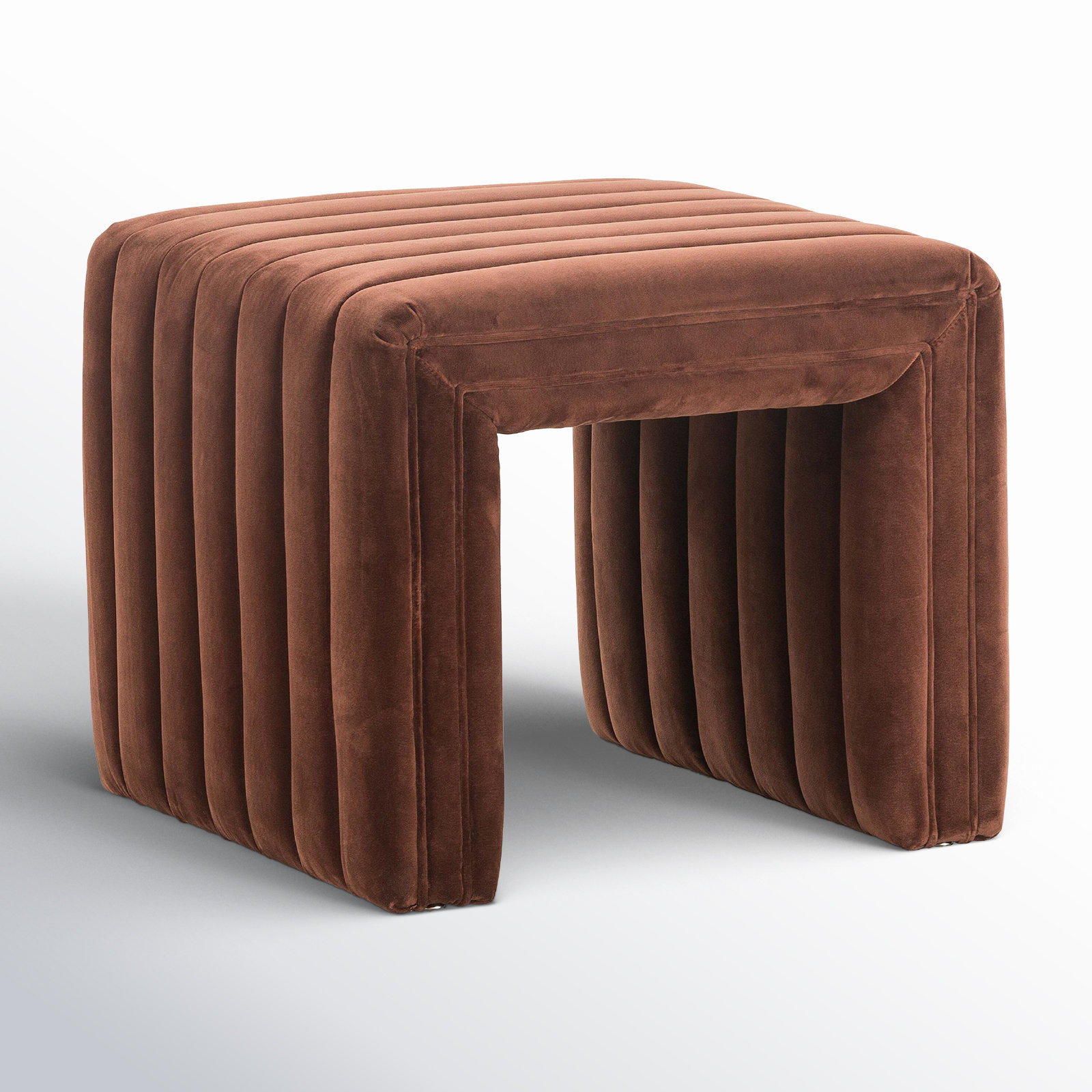 Brandt 22" Ottoman, Surrey Auburn Velvet