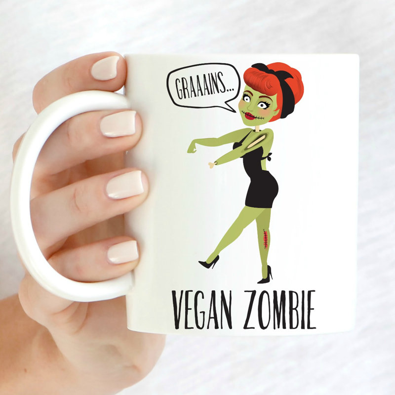Grande tasse à café végétalien zombie