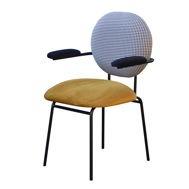 Plum Upholstered Armchair, Gold