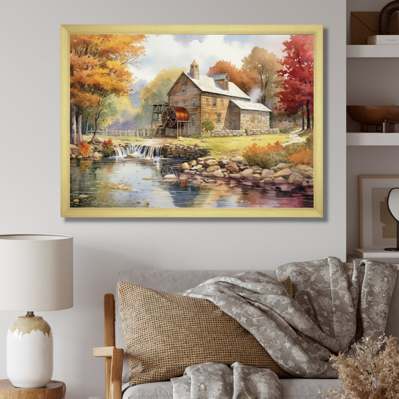 Ohio campagne charmante sur toile, H 24 po x l 32 po x P 1 po, Cadre doré à une seule photo