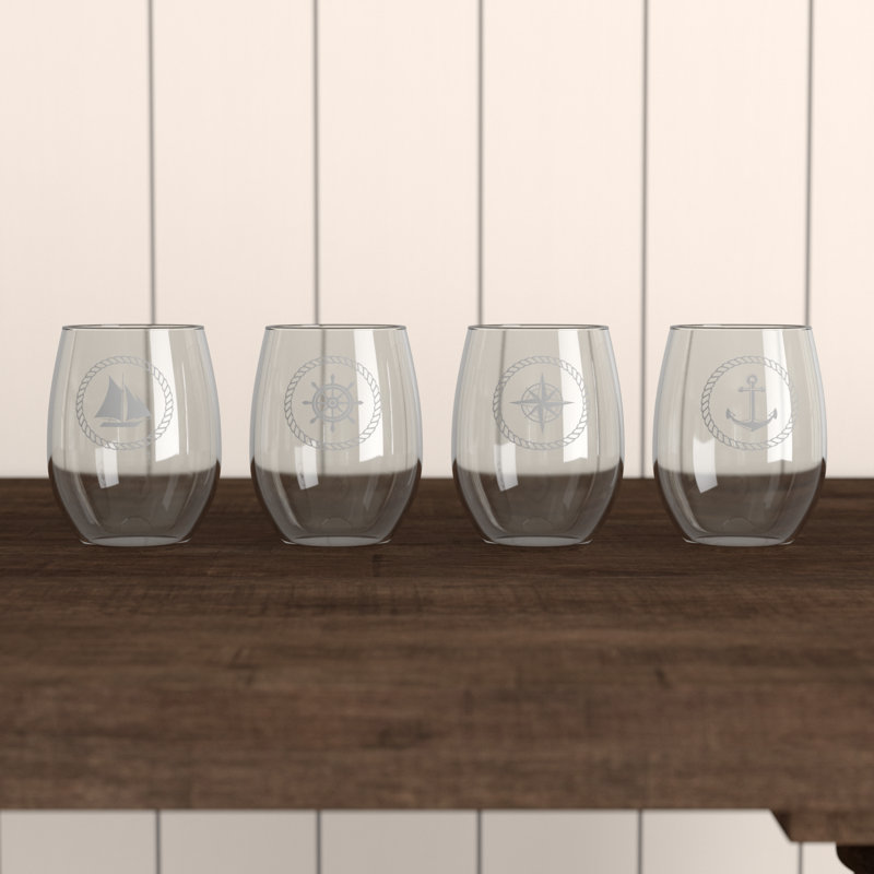 Ensemble de 4 pièces 21 oz Zumwalt Ensemble de verres à vin sans pied en cristal