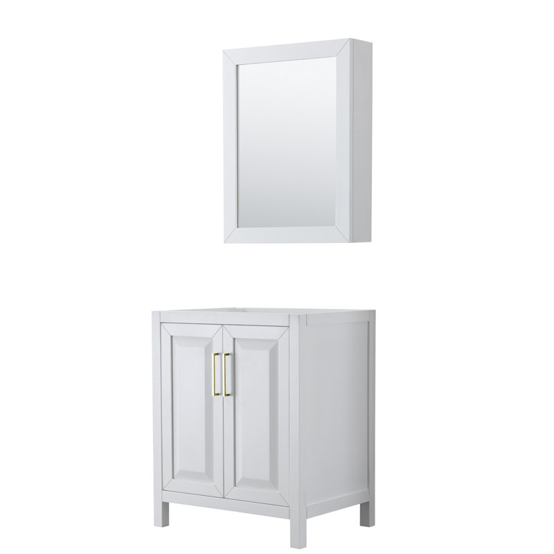 Daria 29'' W Bathroom Vanity Base, White/Gold