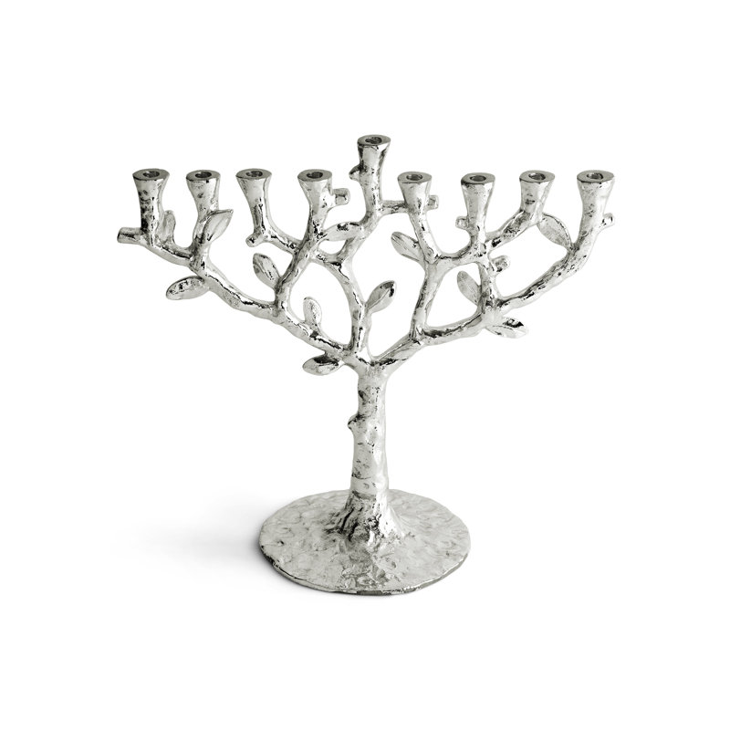Tree of Life Menorah, Silver