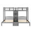 Lit simple au-dessus et superposé gris avec escalier et support - crée un espace de rangement pratique