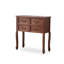 Console rectangulaire en bois massif de couleur noyer clair-1185135210