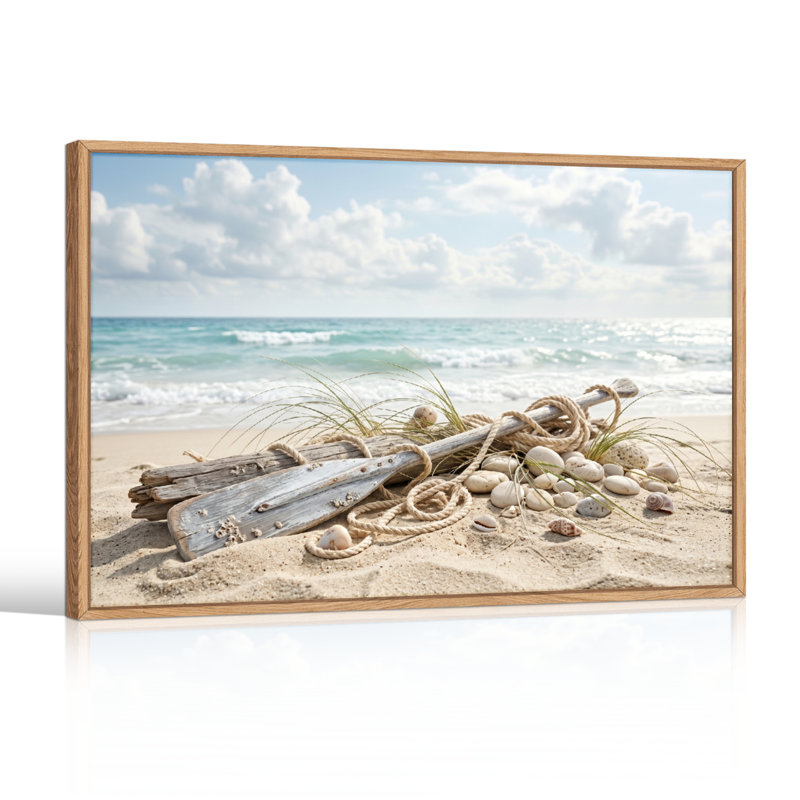 «Beach Scene», reproduction d'art sur toile, ensemble de 1, Naturel, 18"H x 24"W