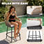 5PCS Swivel Patio Bar Set with Cushions, Handwoven Twisted Rattan Design