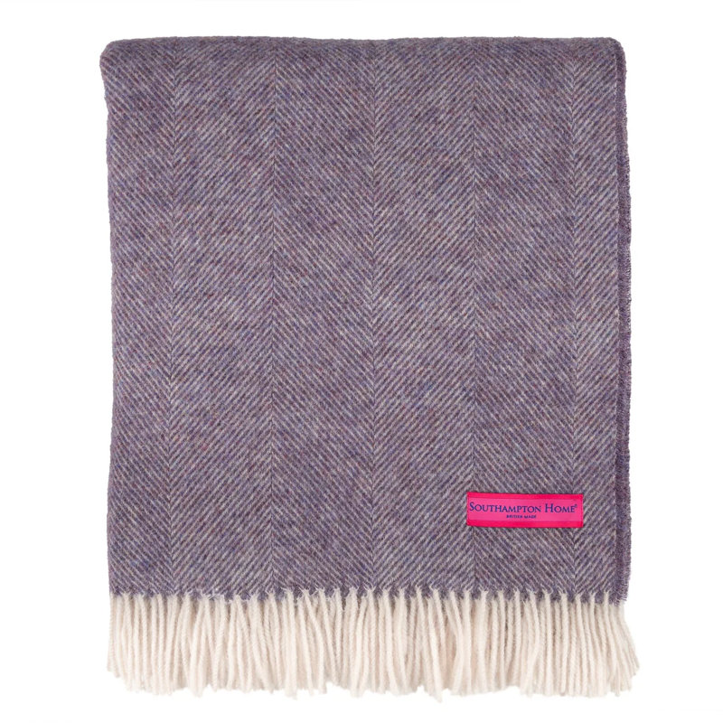 Jeté tissé en laine d'agneau Shetland, Lavande