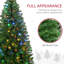Arbre de Noël artificiel haute de 6 pi HOMcom avec 584 branches, 212 lumières DEL blanc chaud ou coloré, ouverture automatique