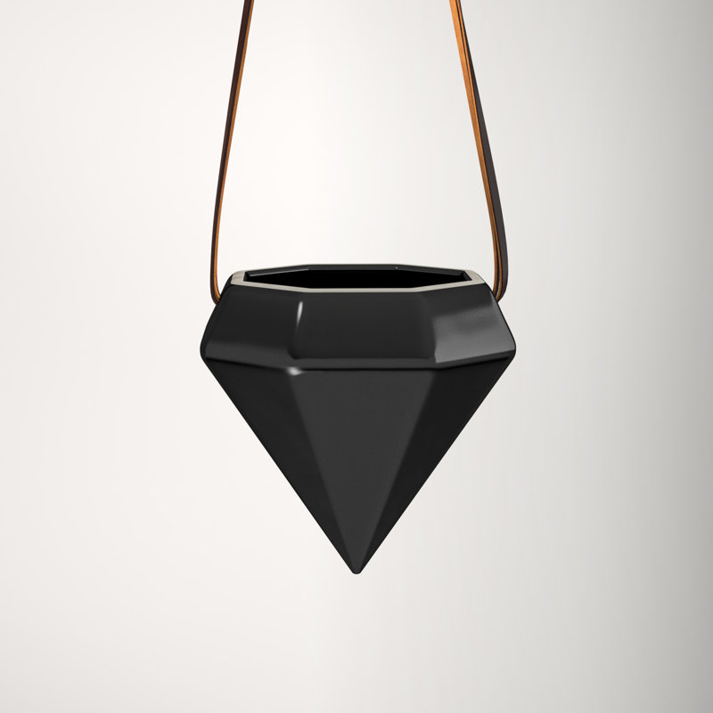 Guilford Ceramic Hanging Planter, Black
