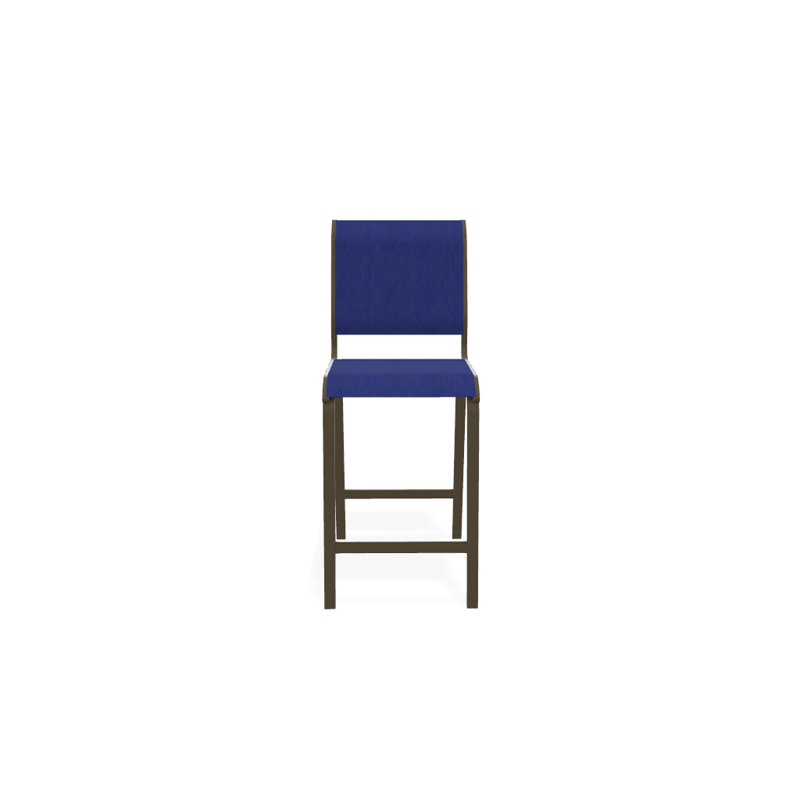 Tabouret de bar 26 po Holna, Atlantis bleu royal Sunbrella®, Bois de plage texturé