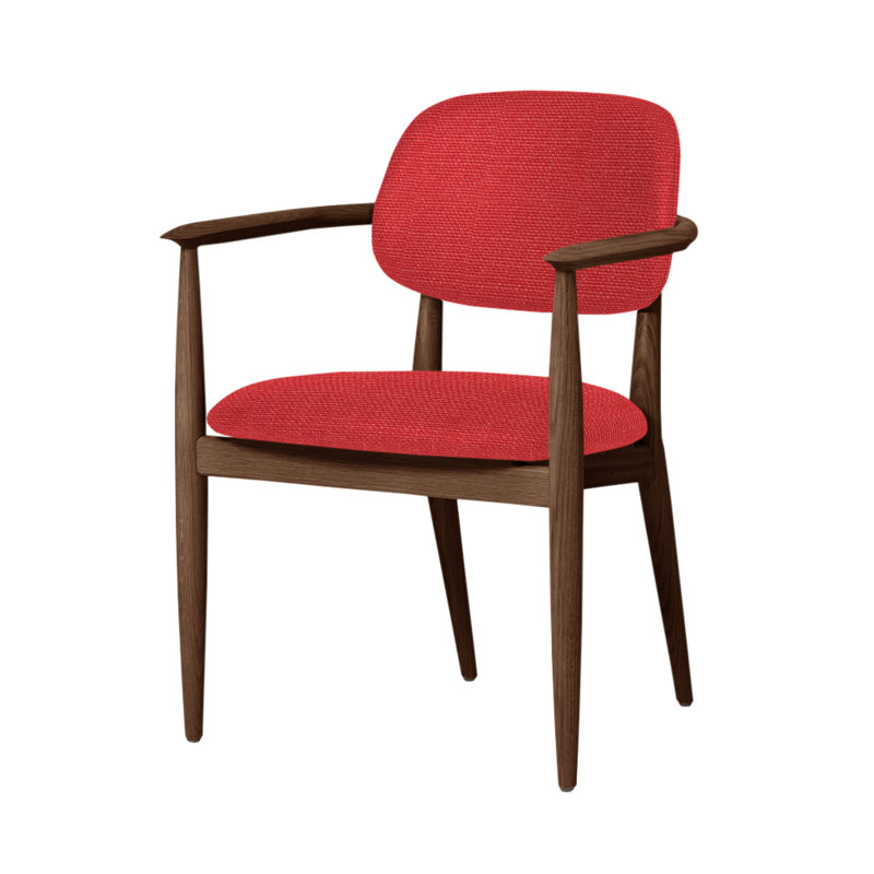Slow Arm Chair, Natural Walnut, Canvas Natural