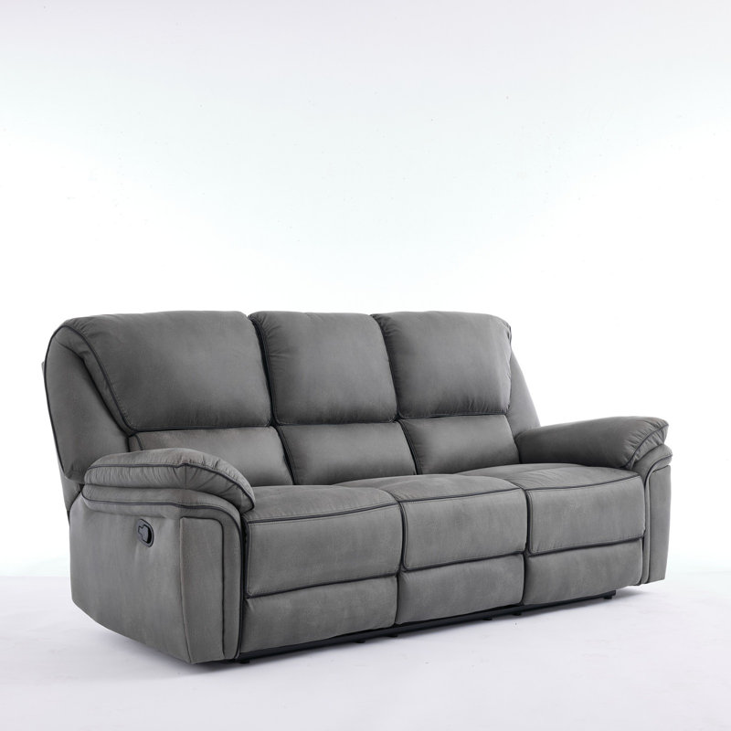 Fabric Reclining Sofa, 3 Seater, Light Grey