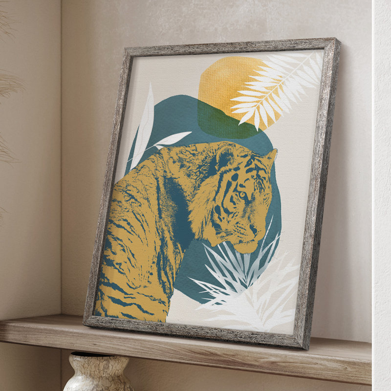 «Jungle Cat I», reproduction encadrée - bois massif, H 11 po x l 9 po