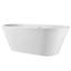 Baignoire autoportante en acrylique, baignoire autoportante ovale avec drain chromé Toe-Tap et trop-plein rainuré classique, certifié Cupc, blanc brillant