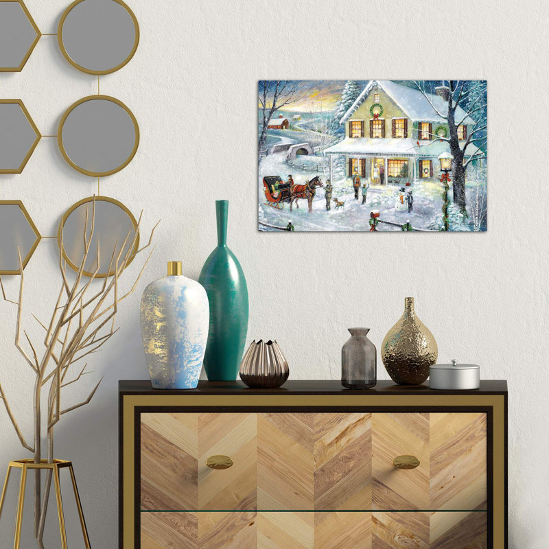Christmas Visit by Ruane Manning - Wrapped Canvas Painting, 66.04 cm H x 45.72 cm W x 1.91 cm D