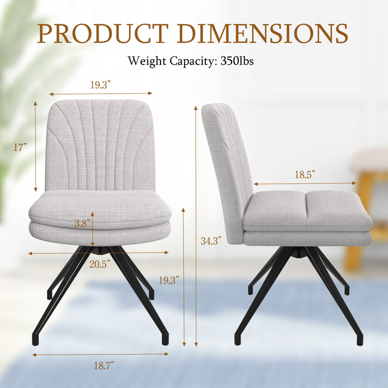 Norrin Modern Desk Chair Without Wheels And Armrests Suitable For Office Bedroom Study Living Room, Gray