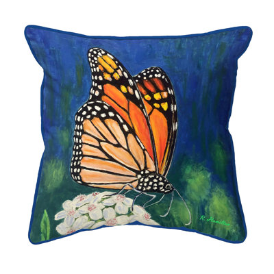 Monarch and Flower Outdoor Square Pillow Cover & Insert