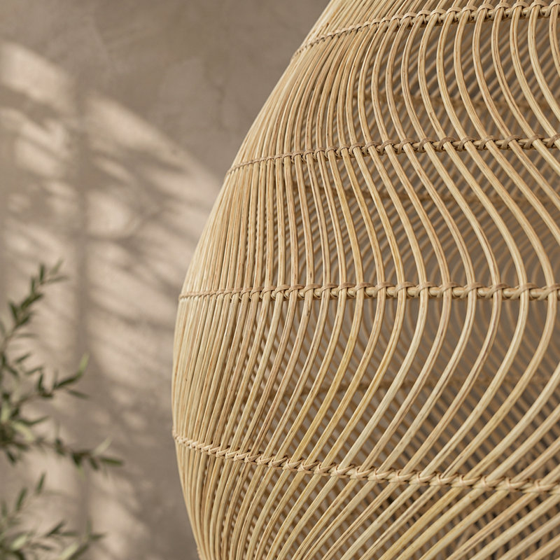 26 in. H Rattan Bell Pendant Shade