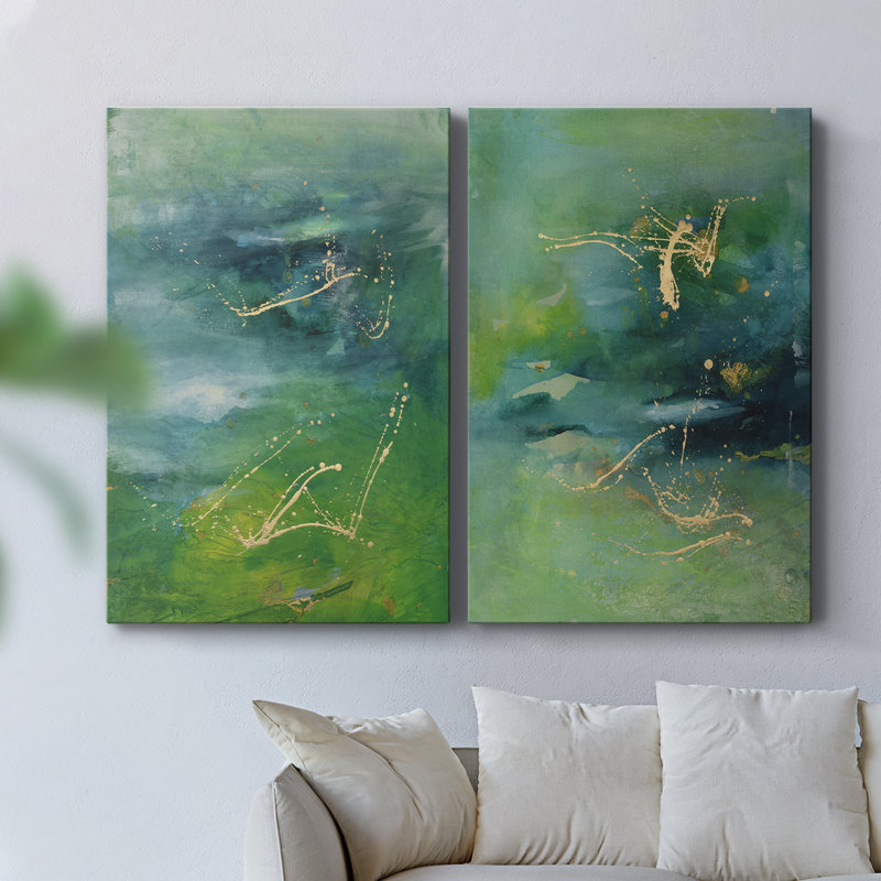 Toile tendue Peaceful Diptych I-Premium Gallery - prête à être accrochée, H 12 po x l 8 po