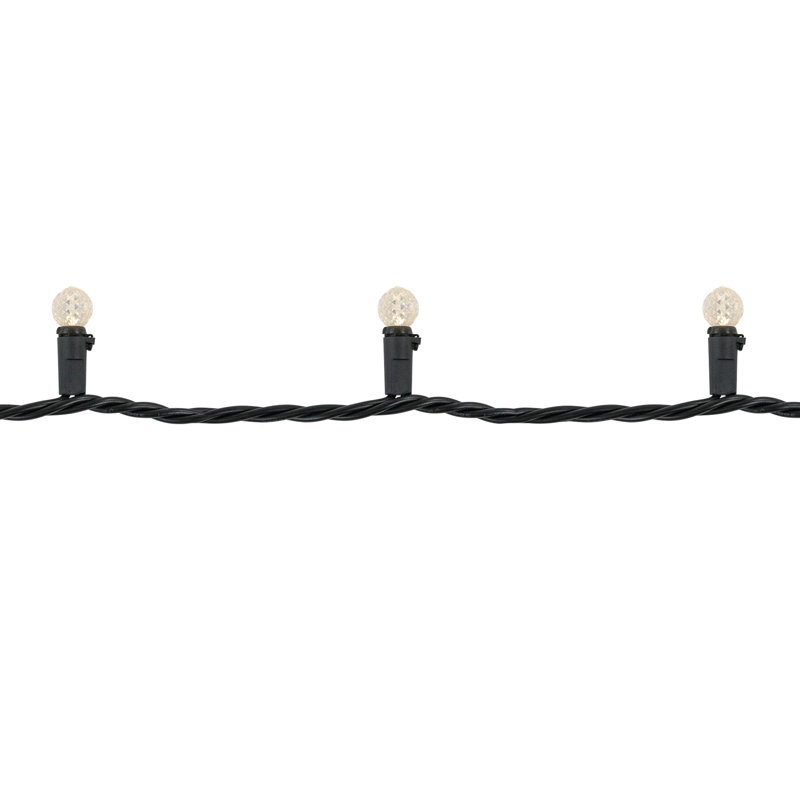 LED G12 Berry Christmas Lights - 16' Black Wire - 50 Ct, Warm White