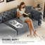 Canapé-lit convertible 3 en 1 de 248 cm (97,7 po), gris foncé, assise profonde-719633260