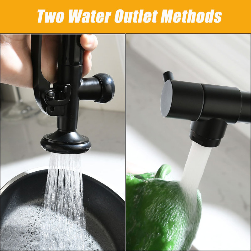 AWZTOO Pull Down Kitchen Faucet, Matte Black
