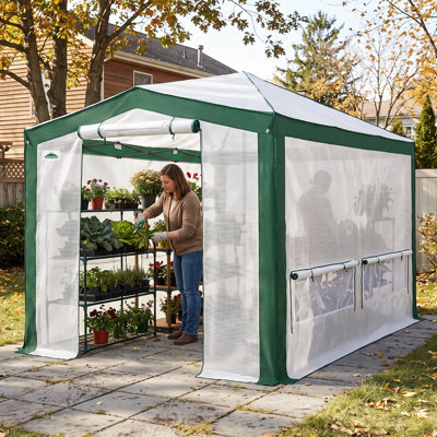 8 x 12 FT Outdoor Portable Walk-In Hobby Greenhouse, Flower House
