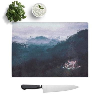 Glass Hohenschwangau Castle in Abstract Chopping Board