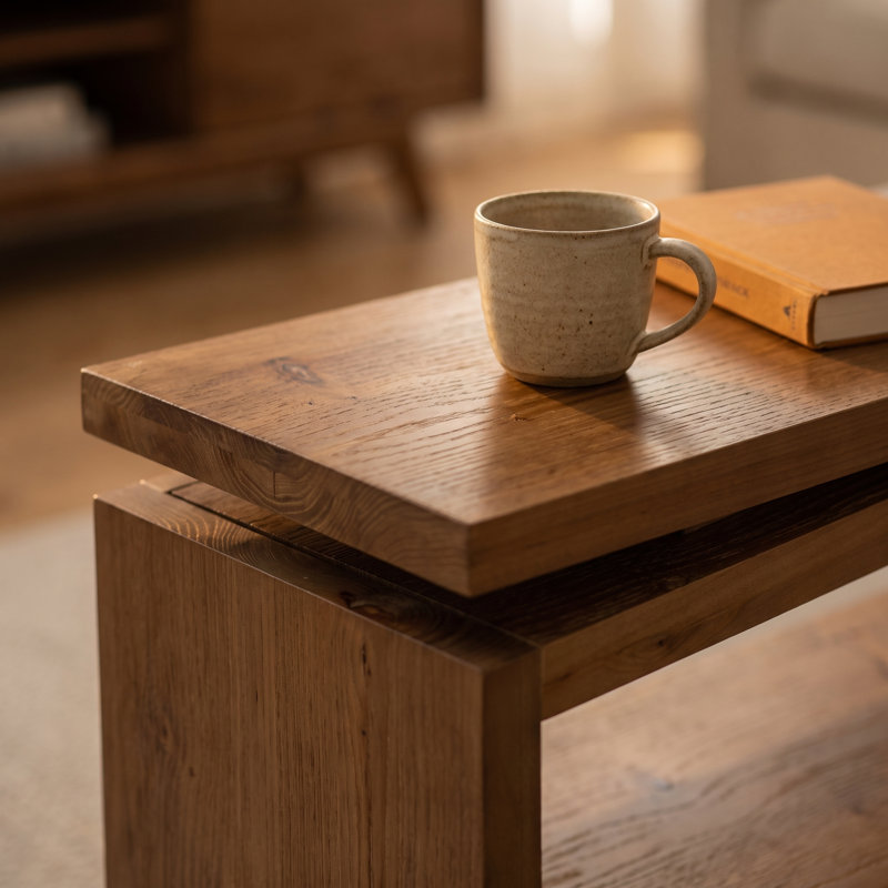 Console rustique en bois massif de 160 cm avec rangement ouvert à 3 niveaux