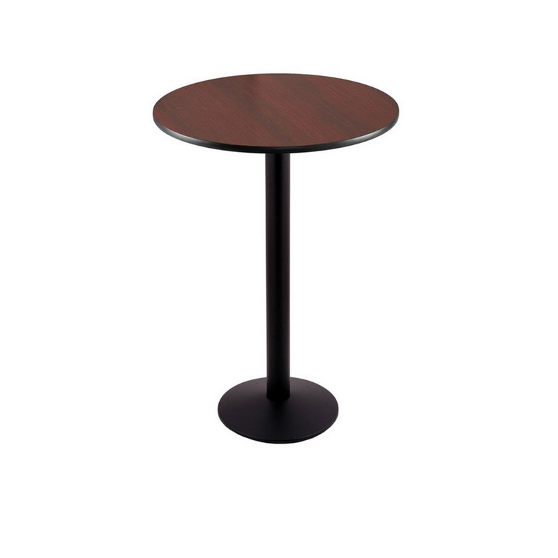 Table piédestal, L 30 po x L 30 po, Noir, Hauteur de comptoir (hauteur de 36 po)