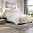 Lark Manor™ Upholstered Tufted Natural Linen Adjustable Headboard Bed-1215672237-1215672243