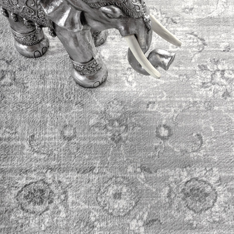 Tapis persan gris pâle rétro moderne Laxton, Tapis de couloir 2 pi 3 po x 8 pi