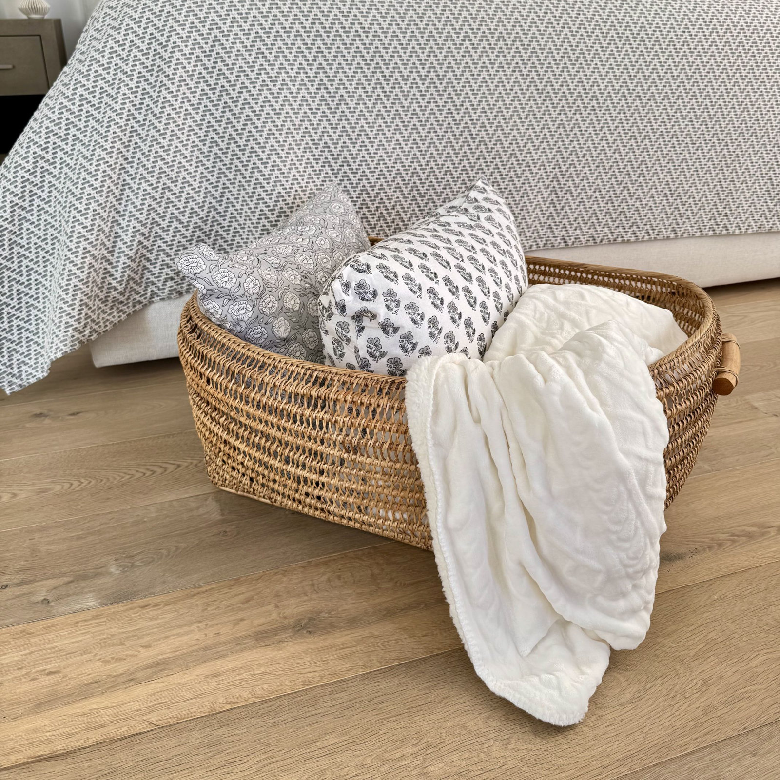 Tatiana Rattan Basket With Handles 1