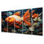 «Geometric Orange Fish I», ensemble d'art mural en métal