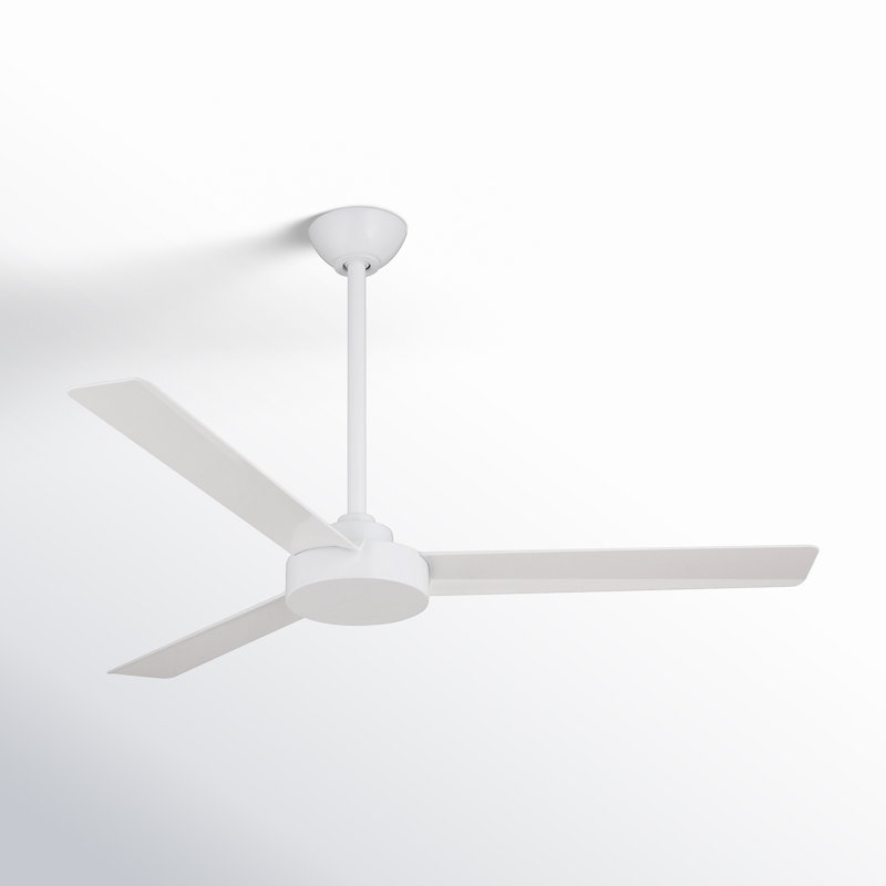 52" Roto 3 - Blade Propeller Ceiling Fan with Wall Control, Flat White