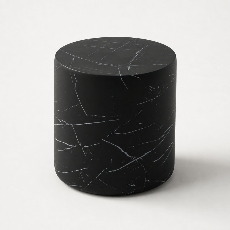 Lightweight MGO Accent Side Table with Marble Texture