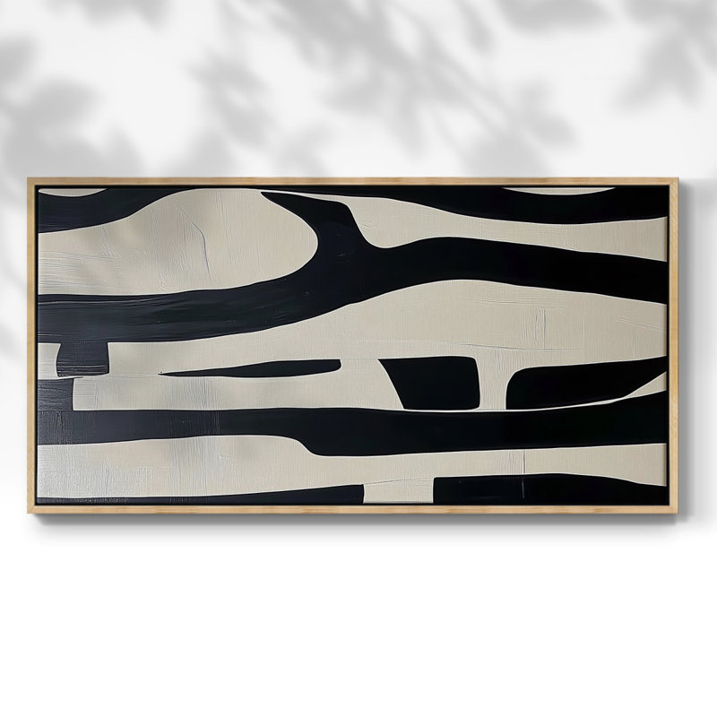 Abstrait, série DC DC-XXIX, toile tendue avec châssis, prête à être accrochée, H 25 po x l 41 po, Naturel